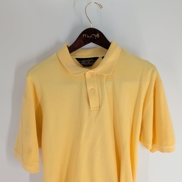 Vtg Black Tag Eddie Bauer Outdoor Outfitter Classic  Polo Shirt Yellow Size L - Picture 1 of 8